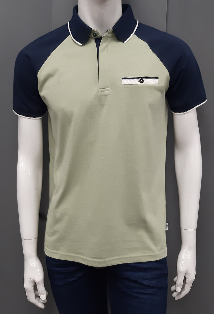 Mish Mash Cannes Regular Fit Raglan Polo Shirt - Pale Green