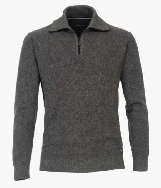 Casa Moda Half Zip Pull - 782 Grey