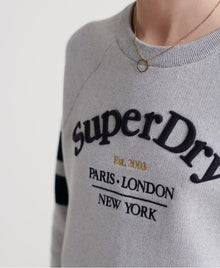Ladies Superdry Amy Logo Knit Jumper - Ice Marl