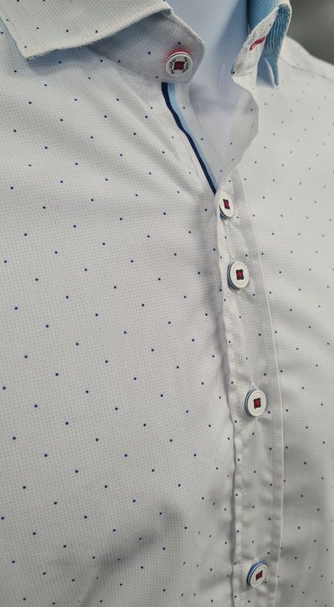 The Surf Car Lyon Casual Shirt  9020 - White/Blue