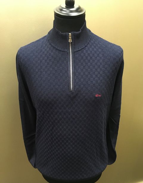 Dario Beltran Half Zip Sweater - 402 Navy