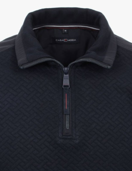 Casa Moda Half Zip Sweatshirt - 105 Dark Blue