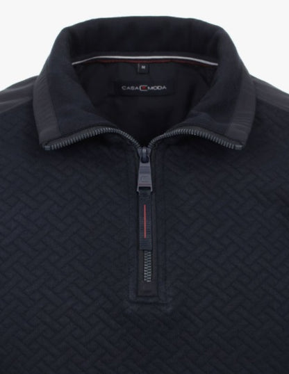 Casa Moda Half Zip Sweatshirt - 105 Dark Blue