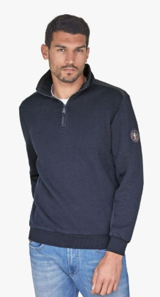 Casa Moda Half Zip Sweatshirt - 105 Dark Blue