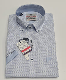 Dario Beltran Omana Short Sleeve Shirt - 1250 Blue/White