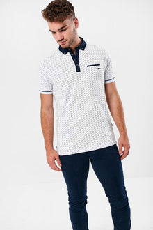 Bewley & Ritch Sly Polo Shirt - White/Navy