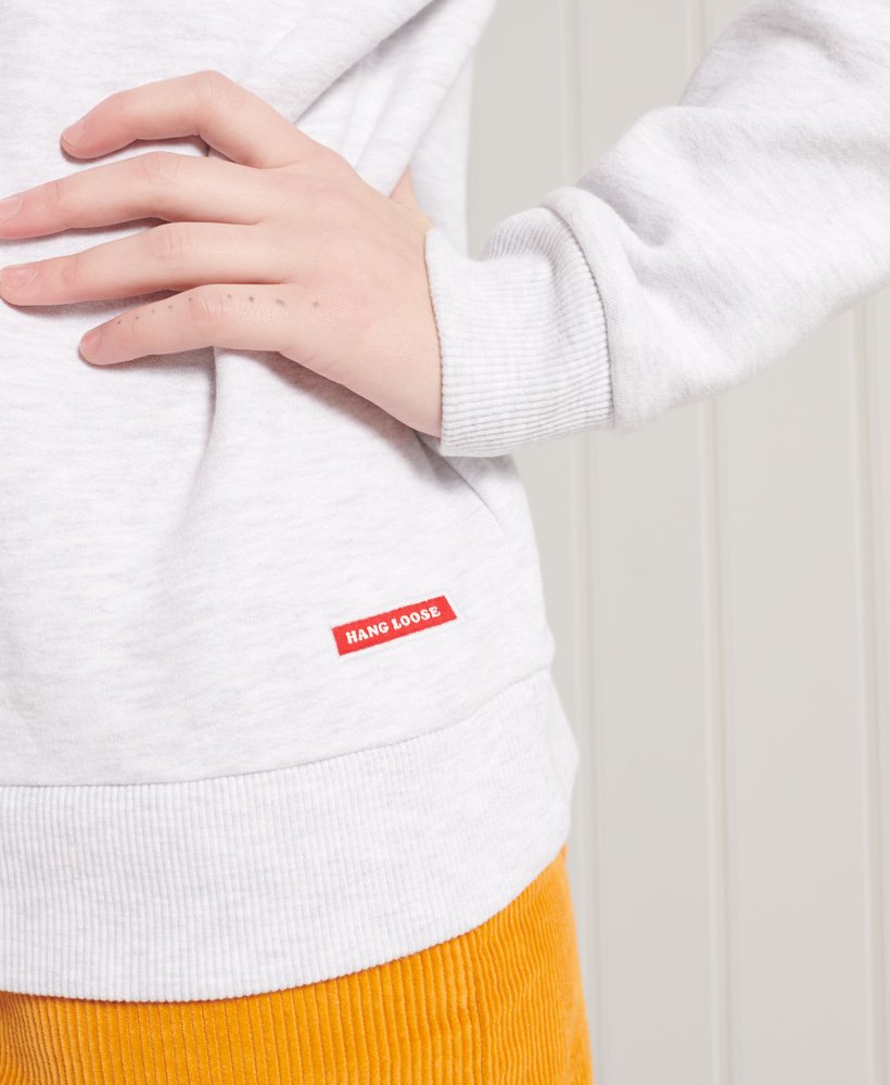 Ladies Superdry Vintage Logo Cali Crew - Ice Marl