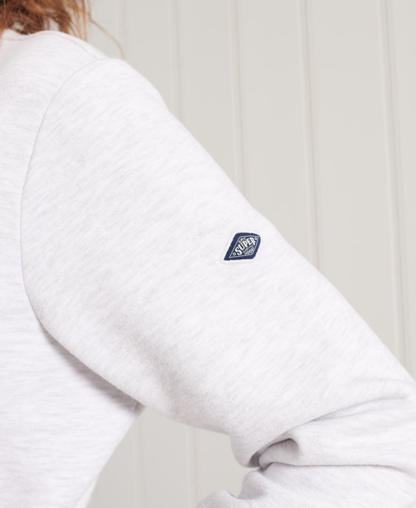 Ladies Superdry Vintage Logo Cali Crew - Ice Marl