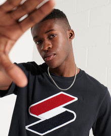 Superdry Code Logo Chenille T-Shirt - Deep Navy