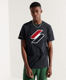 Superdry Code Logo Chenille T-Shirt - Deep Navy