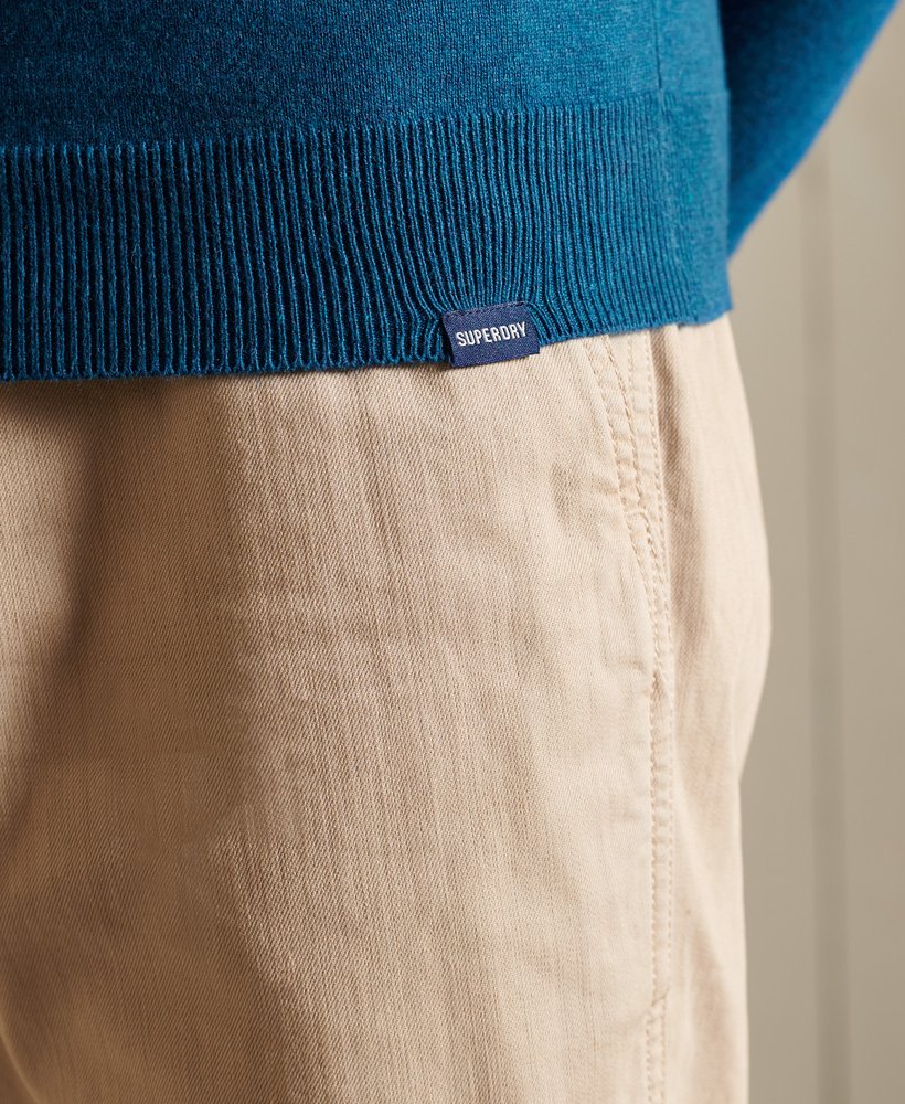 Superdry Vintage Embroidered Cotton Cashmere Crew Jumper - Hoxton Blue Marl