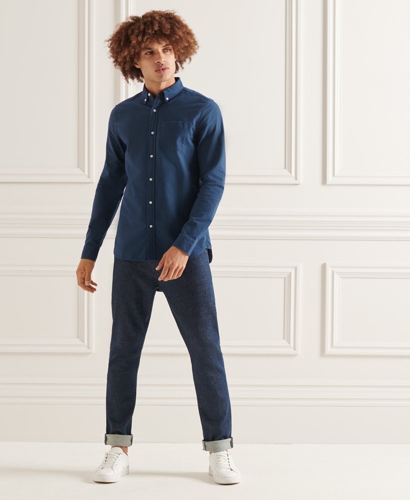 Superdry Studios Organic Cotton Uni Oxford Shirt - Petrol