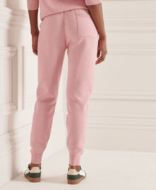 Ladies Superdry Organic Cotton Essential Joggers - Soft Pink Marl