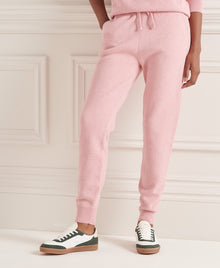 Ladies Superdry Organic Cotton Essential Joggers - Soft Pink Marl