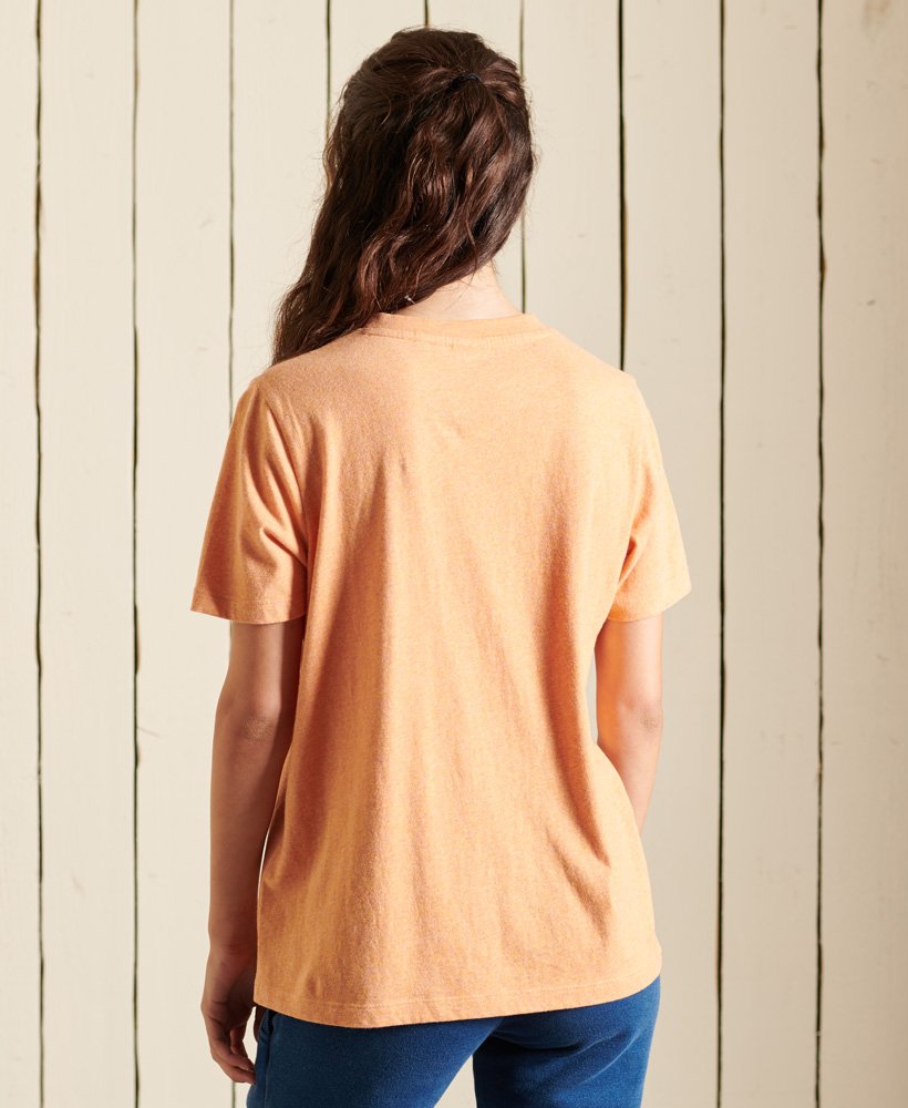 Ladies Superdry Organic Cotton Vintage Logo T-Shirt - Utah Peach Marl