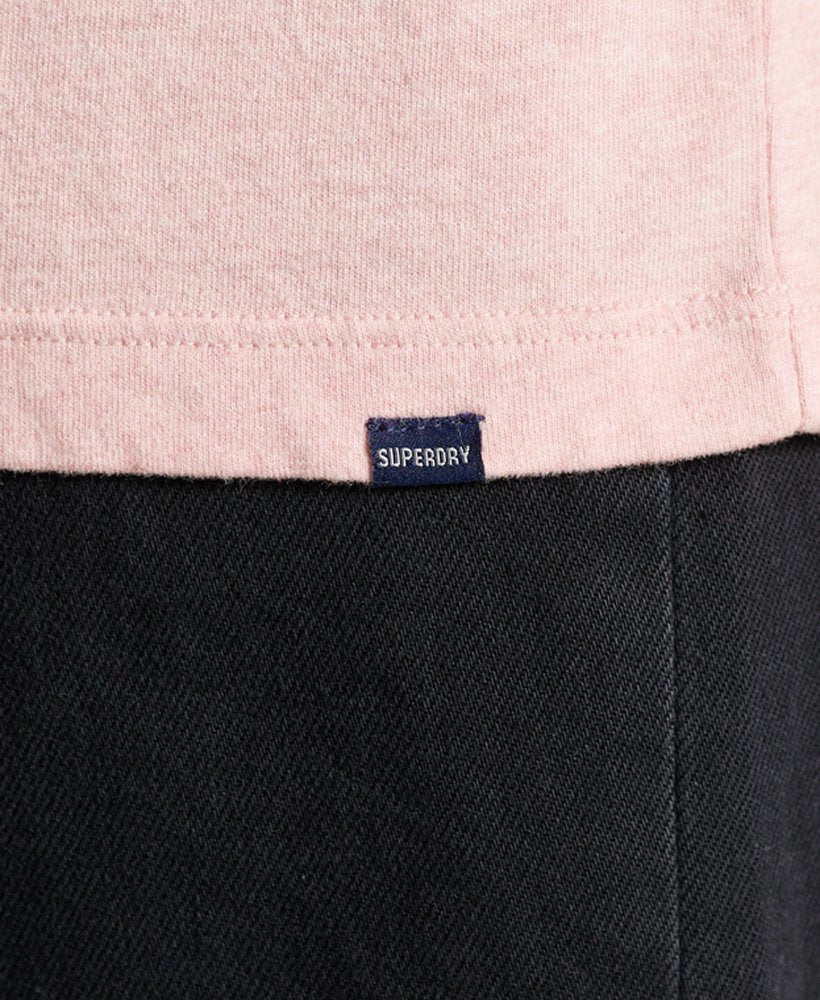 Ladies Superdry Organic Cotton Vintage Logo T-Shirt - Soft Pink Marl