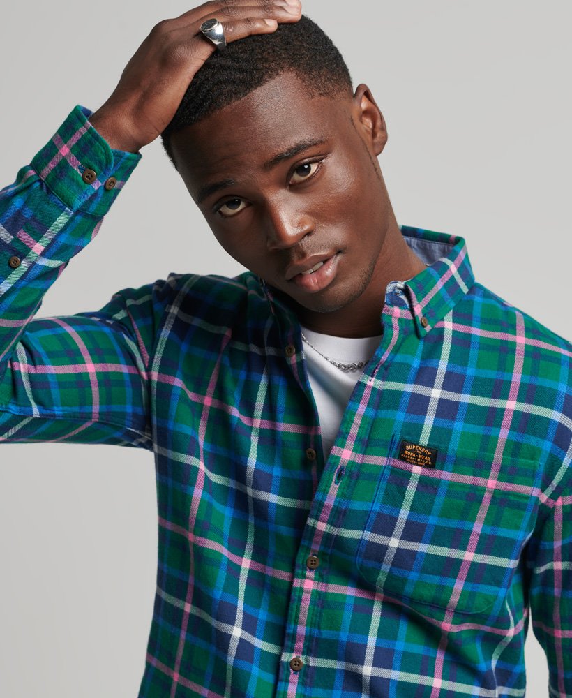Superdry Organic Cotton Heritage Lumberjack Shirt - Forest Green Check
