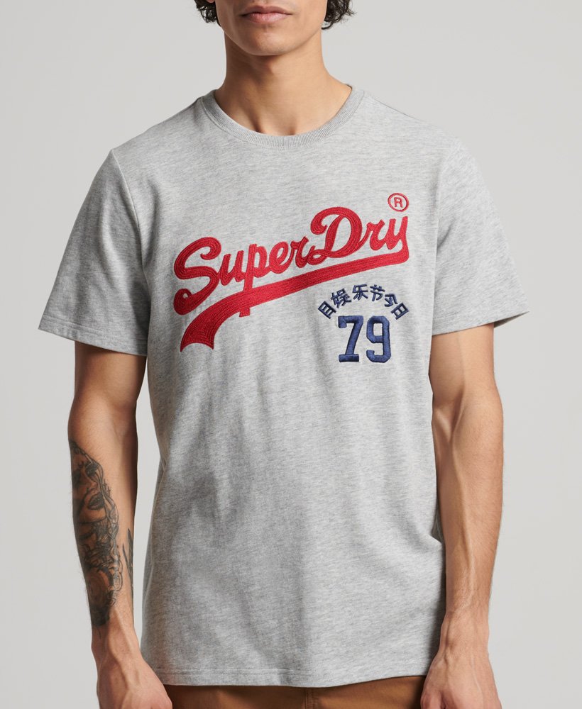 Superdry Vintage Logo Interest T-Shirt - Athletic Grey Marl – Watson  Menswear