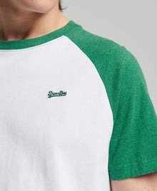 Superdry Vintage Baseball Tee - Optic/Field Green Marl
