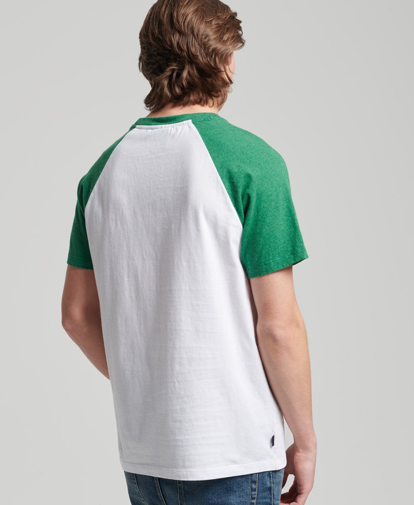 Superdry Vintage Baseball Tee - Optic/Field Green Marl