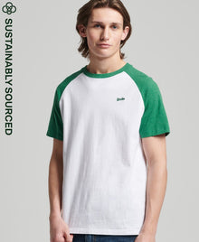 Superdry Vintage Baseball Tee - Optic/Field Green Marl