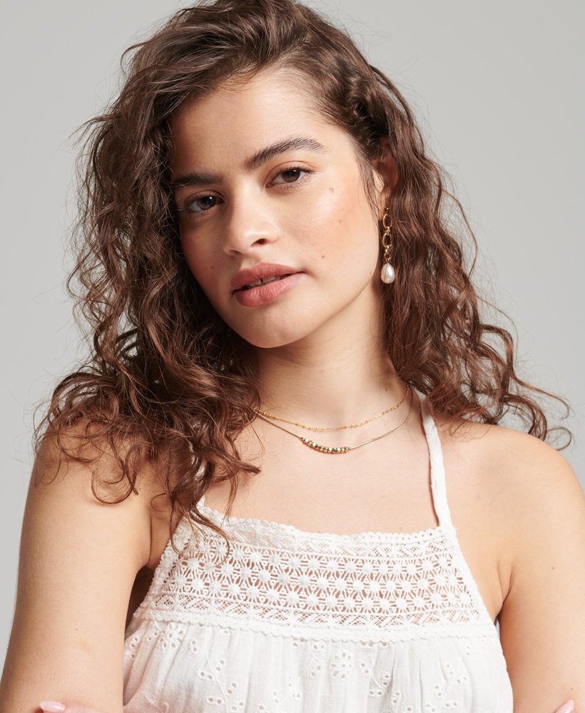 Ladies Superdry Vintage Woven Lace Cami Top - Brilliant White