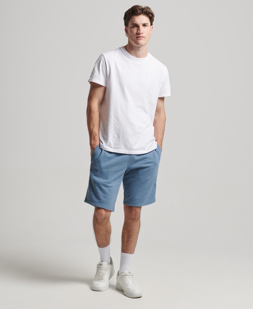 Superdry Vintage Logo Embroidered Jersey Shorts - Bluestone Marl