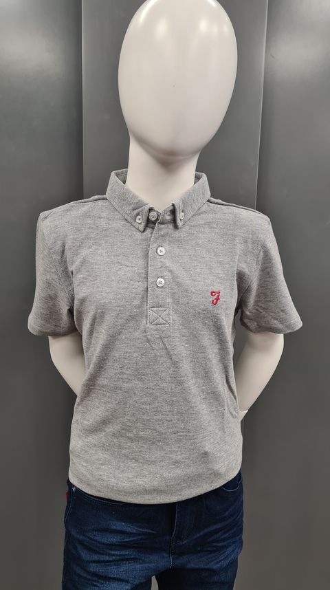 Boys Farah Polo Shirt - Vintage Grey Heather