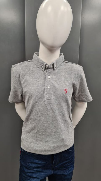 Boys Farah Polo Shirt - Vintage Grey Heather
