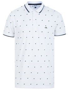 Le Shark Yanis Printed Cotton Pique Polo Shirt - Optic White